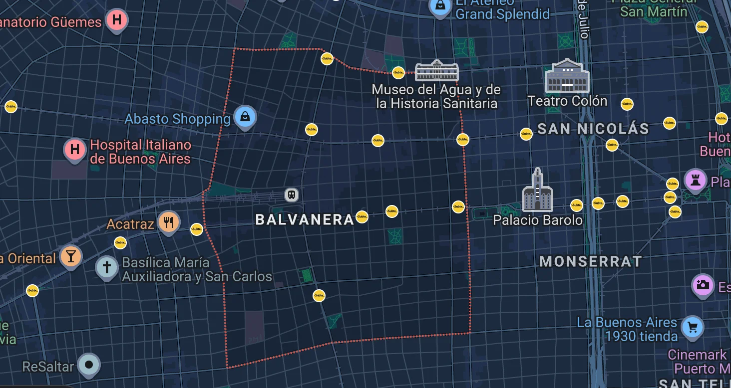 Mapa de Balvanera, CABA
